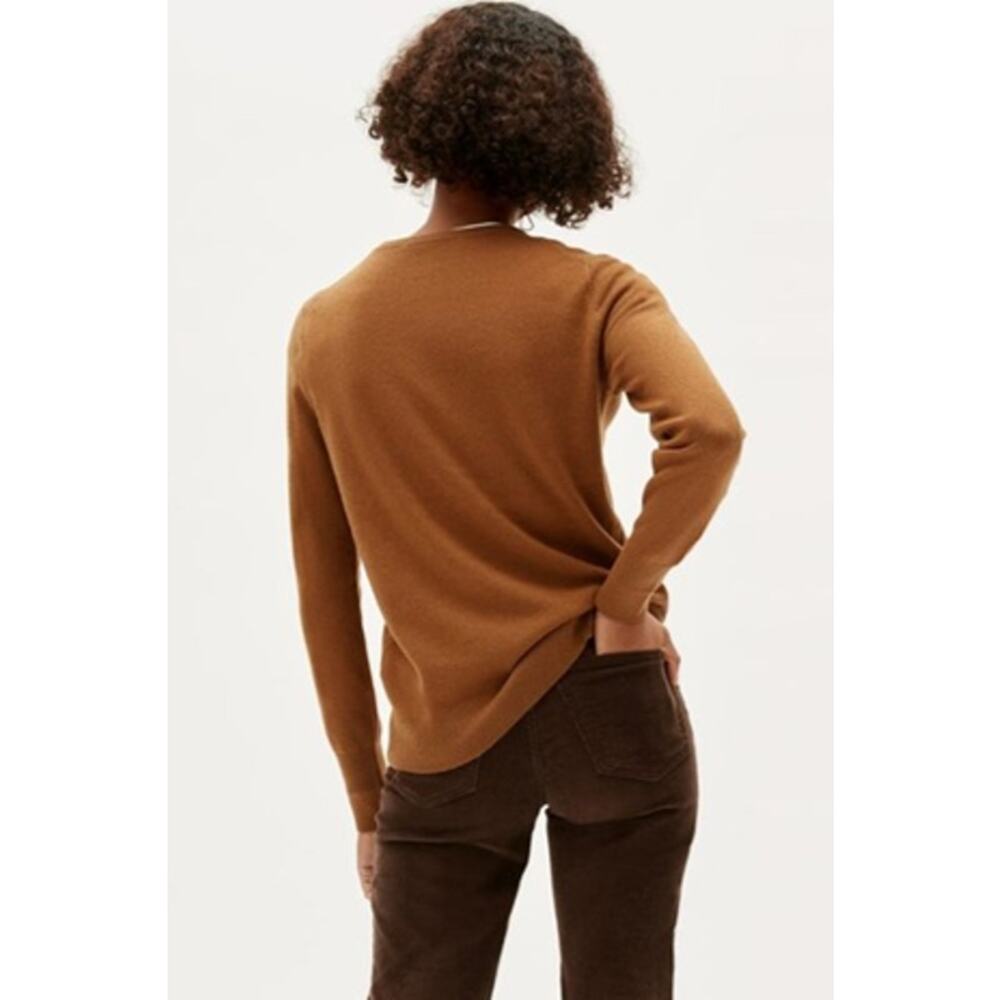 Everlane Cashmere Crew Neck Long Sleeve Pullover Sweater Whiskey Brown XS - Picture 2 of 12
